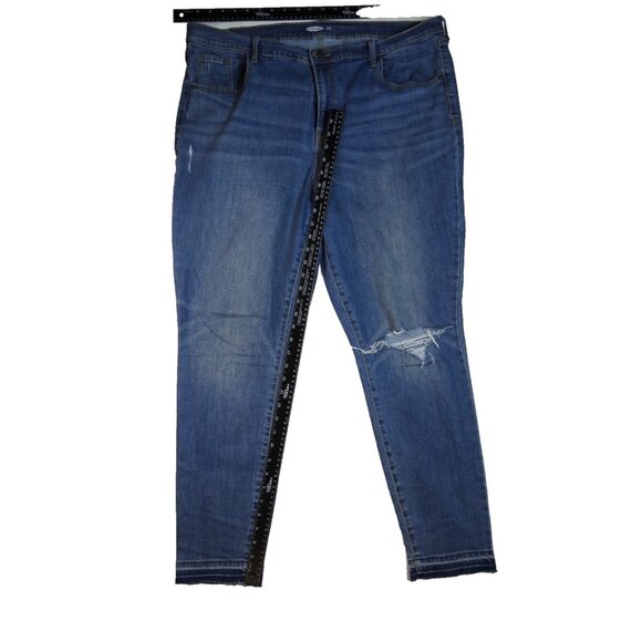 Old Navy Jeans Womens 20 Blue Curvy Mid Rise Skinny Ankle Stretch Denim Casual - Picture 5 of 7